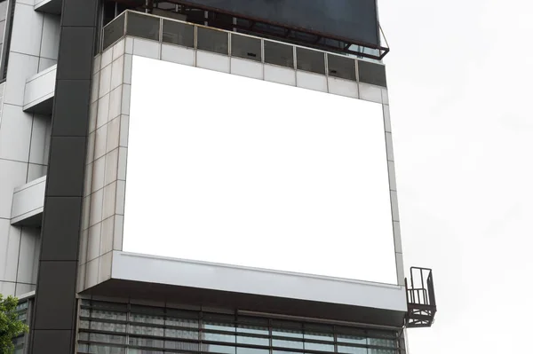 Duży Pusty Billboard Ścianie Ulicy Banery Miejscem Dodania Własnego Tekstu — Zdjęcie stockowe