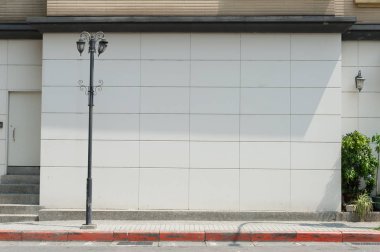 Sokak duvarı arka planı, endüstriyel arka plan, depo tuğla duvarlı boş Grunge şehir sokağı