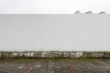 Sokak duvarı arka planı, endüstriyel arka plan, depo tuğla duvarlı boş Grunge şehir sokağı