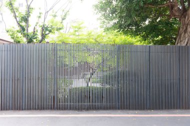 Sokak duvarı arka planı, endüstriyel arka plan, depo tuğla duvarlı boş Grunge şehir sokağı