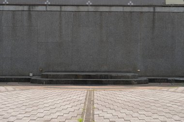 Sokak duvarı arka planı, endüstriyel arka plan, depo tuğla duvarlı boş Grunge şehir sokağı