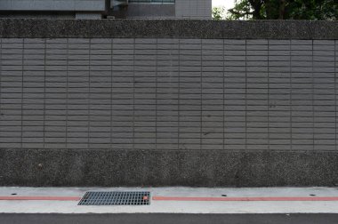 Sokak duvarı arka planı, endüstriyel arka plan, depo tuğla duvarlı boş Grunge şehir sokağı