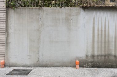 Sokak duvarı arka planı, endüstriyel arka plan, depo tuğla duvarlı boş Grunge şehir sokağı