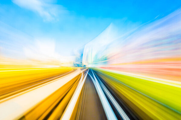 Speed motion in urban highway road tunnel