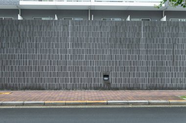 Sokak duvarı arka planı, endüstriyel arka plan, depo tuğla duvarlı boş Grunge şehir sokağı