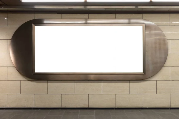 Cartelera Grande Blanco Una Pared Calle Pancartas Con Espacio Para —  Fotos de Stock