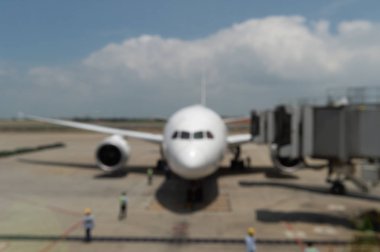 Havaalanında uçak bulanıklık