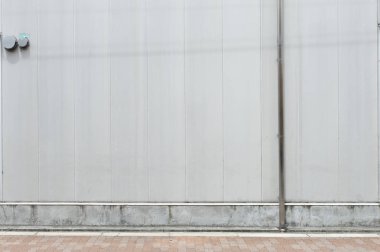 Sokak duvarı arka planı, endüstriyel arka plan, depo tuğla duvarlı boş Grunge şehir sokağı