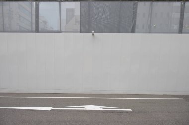 Sokak duvarı arka planı, endüstriyel arka plan, depo tuğla duvarlı boş Grunge şehir sokağı