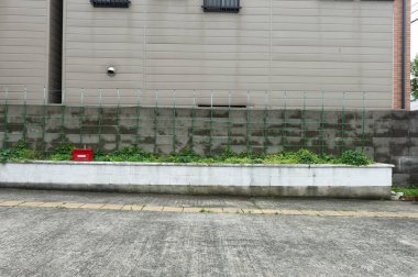 Sokak duvarı arka planı, endüstriyel arka plan, depo tuğla duvarlı boş Grunge şehir sokağı