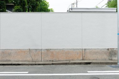 Sokak duvarı arka planı, endüstriyel arka plan, depo tuğla duvarlı boş Grunge şehir sokağı