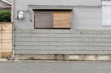 Sokak duvarı arka planı, endüstriyel arka plan, depo tuğla duvarlı boş Grunge şehir sokağı