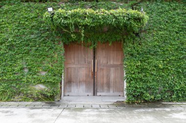 Sokak duvarı ve kapı kenarındaki kaldırım