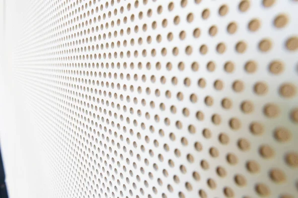 White Metal Plate Many Small Circular Holes — Stock Photo, Image