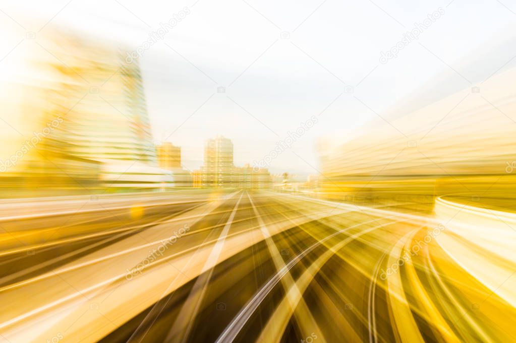 Speed motion in urban highway road tunnel