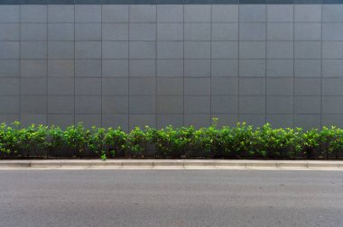 Sokak duvarı arka planı, endüstriyel arka plan, depo tuğla duvarlı boş Grunge şehir sokağı