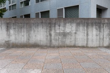 Sokak duvarı arka planı, endüstriyel arka plan, depo tuğla duvarlı boş Grunge şehir sokağı