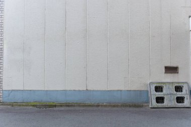 Sokak duvarı arka planı, endüstriyel arka plan, depo tuğla duvarlı boş Grunge şehir sokağı