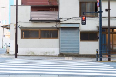 Sokak duvarı arka planı, endüstriyel arka plan, depo tuğla duvarlı boş Grunge şehir sokağı