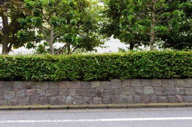 Sokak duvarı arka planı, endüstriyel arka plan, depo tuğla duvarlı boş Grunge şehir sokağı