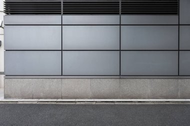 Sokak duvarı arka planı, endüstriyel arka plan, depo tuğla duvarlı boş Grunge şehir sokağı