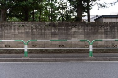 Sokak duvarı arka planı, endüstriyel arka plan, depo tuğla duvarlı boş Grunge şehir sokağı