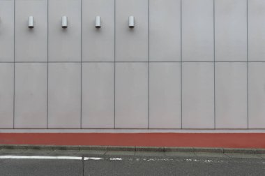 Sokak duvarı arka planı, endüstriyel arka plan, depo tuğla duvarlı boş Grunge şehir sokağı