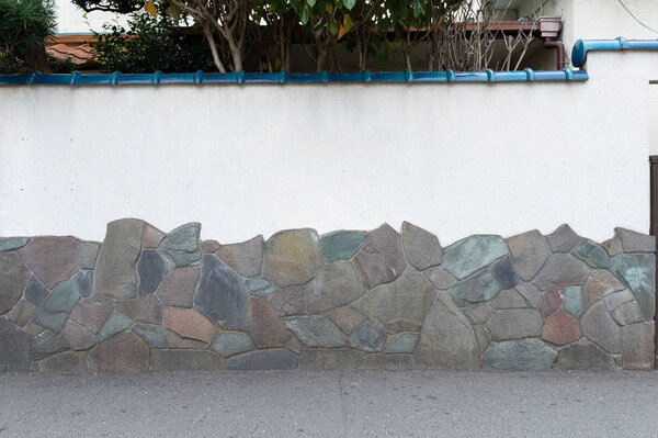 Фон стены улицы, Промышленный фон, пустая гранж урбанистическая улица со складом кирпичной стены