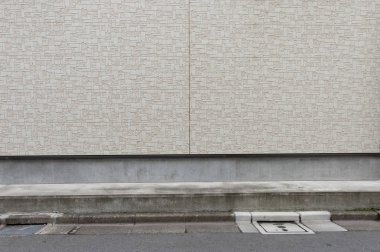 Sokak duvarı arka planı, endüstriyel arka plan, depo tuğla duvarlı boş Grunge şehir sokağı