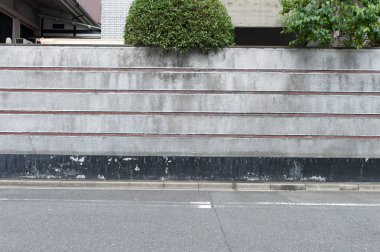 Sokak duvarı arka planı, endüstriyel arka plan, depo tuğla duvarlı boş Grunge şehir sokağı