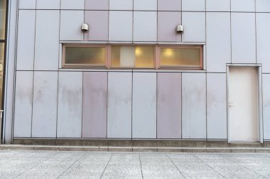 Sokak duvarı arka planı, endüstriyel arka plan, depo tuğla duvarlı boş Grunge şehir sokağı