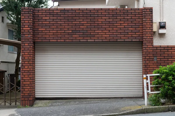 Närbild Automatisk Metall Roller Dörr Som Används Fabriken Lagring Garage — Stockfoto