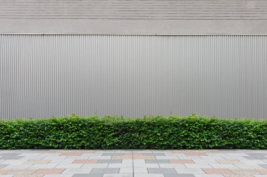 Sokak duvarı arka planı, endüstriyel arka plan, depo tuğla duvarlı boş Grunge şehir sokağı