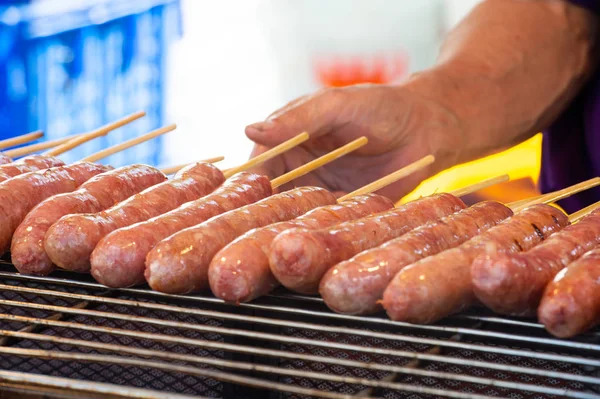 Sokak Yemeklerinde Barbekü Taipei Tayvan — Stok fotoğraf