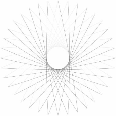 Işınları, kirişler öğesi. Sunburst, beyaz yıldız patlaması şekli. Yayılan, Radyal, hatları birleştirme. Soyut dairesel geometrik şekil.