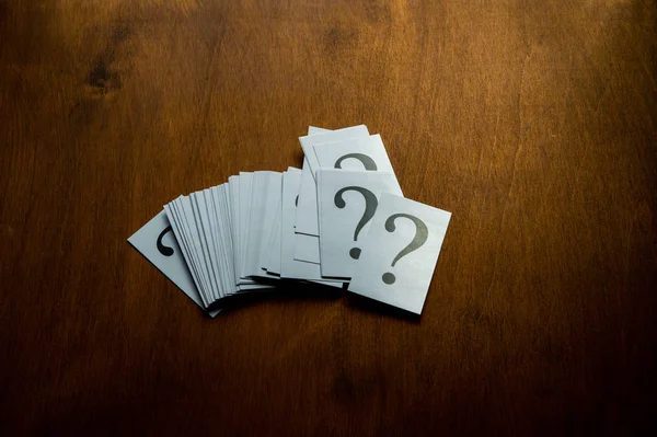 Question Mark Heap Table Concept Confusion Question Solution — Stock Photo, Image