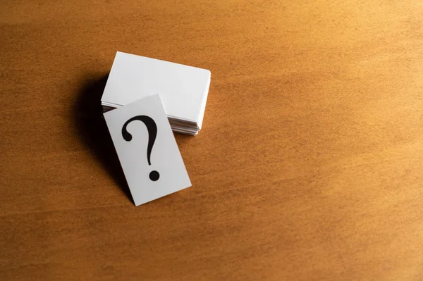 Question Mark Heap Table Concept Confusion Question Solution — Stock Photo, Image