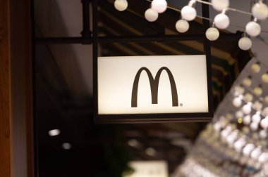 Taipei, Tayvan, Mart, 2019:Mcdonald'ın Restoran yakınındaki yaklaşık 