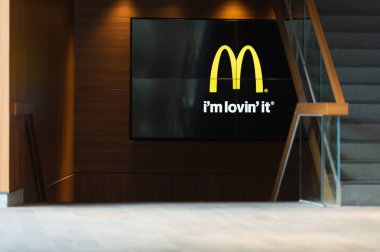 Taipei, Tayvan, Mart, 2019:Mcdonald'ın Restoran yakınındaki yaklaşık 