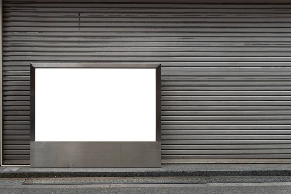 街道墙上的大空白广告牌, 有空间增加的横幅 — 图库照片