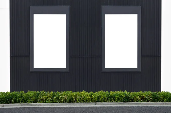 Шаблон Сіра Стіна Порожніми Вікнами Тротуаром — стокове фото