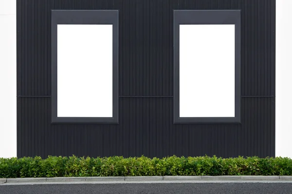 Template Gray Wall Blank Windows Pavement — Stock Photo, Image