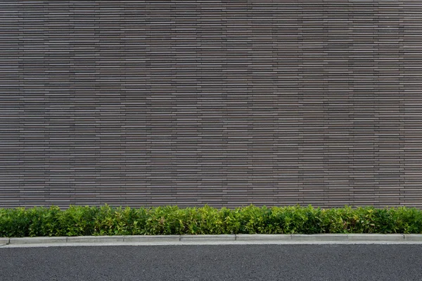 街道墙背景 工业背景 空旷的城市街道 有仓库砖墙 — 图库照片