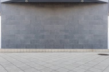 Sokak duvarı arka planı, endüstriyel arka plan, depo tuğla duvarlı boş Grunge şehir sokağı