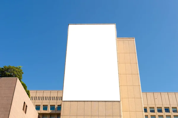 Cartelera Grande Blanco Una Pared Calle Pancartas Con Espacio Para —  Fotos de Stock