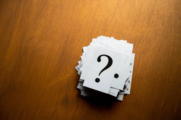 Question Mark Heap Table Concept Confusion Question Solution — Stock Photo, Image