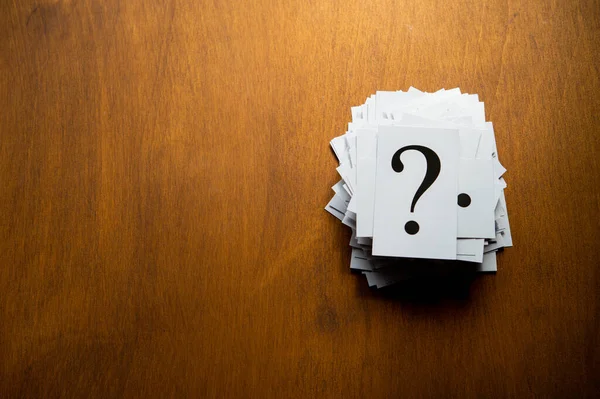 Question Mark Heap Table Concept Confusion Question Solution — Stock Photo, Image