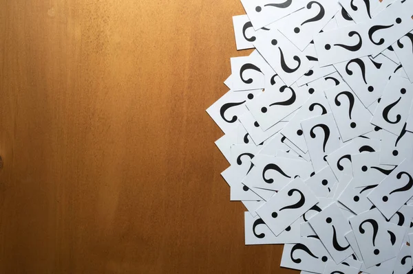 Question Mark Heap Table Concept Confusion Question Solution — Stock Photo, Image