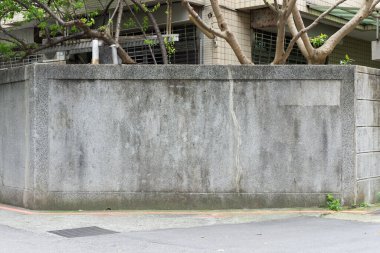 Sokak duvarı arka planı, endüstriyel arka plan, depo tuğla duvarlı boş Grunge şehir sokağı