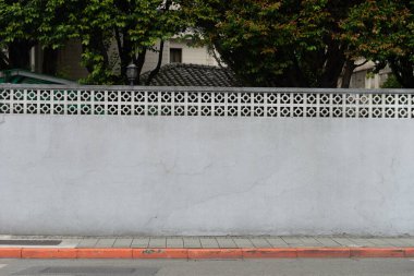 Sokak duvarı arka planı, endüstriyel arka plan, depo tuğla duvarlı boş Grunge şehir sokağı